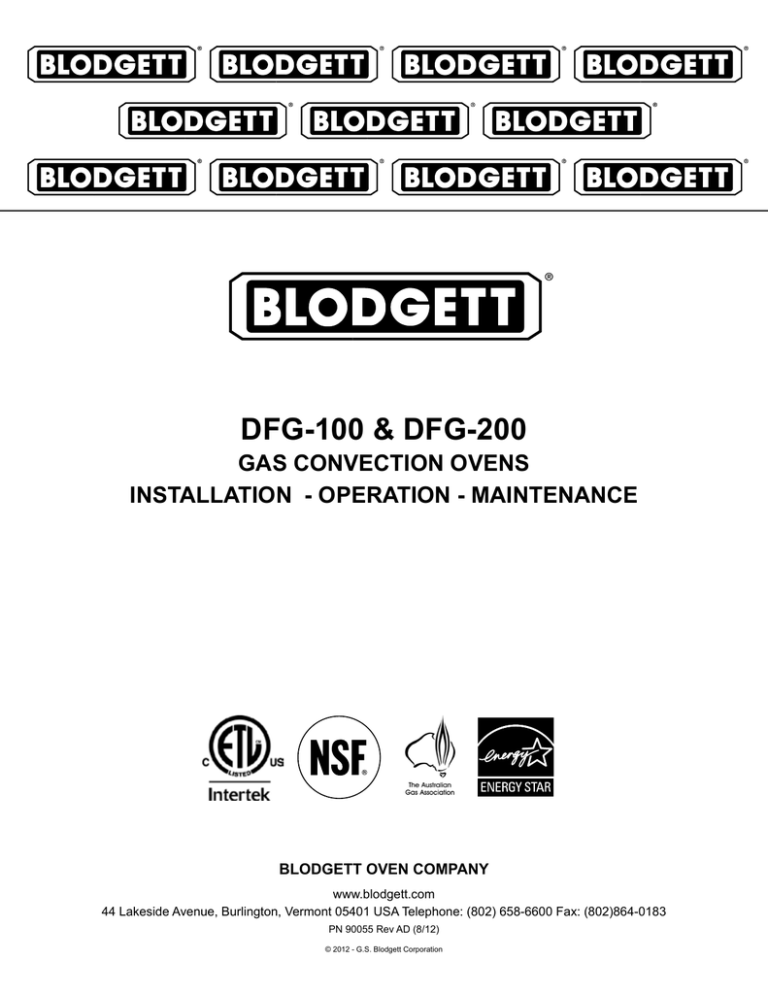Blodgett DFG200 ADDL Specification Blodgett DFG200 ADDL Specification