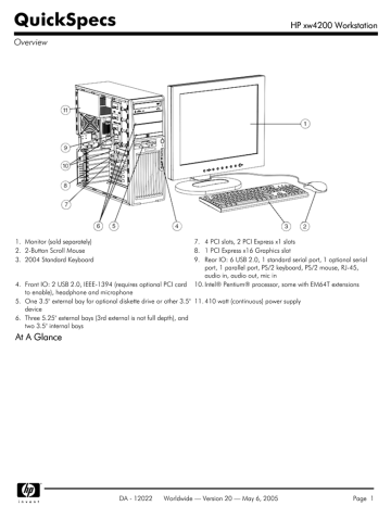 HP xw4200 Specification HP xw4200 Specification