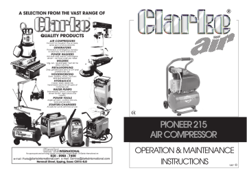 Clarke PIONEER 215 Maintenance Instruction | Manualzz