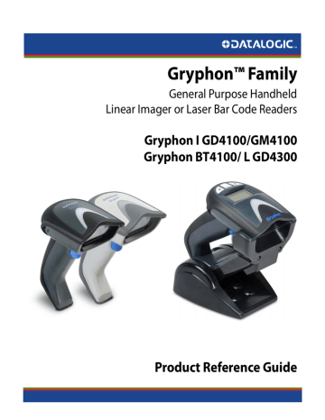 Datalogic GRYPHON, Gryphon I GM4100, Gryphon BT4100, Gryphon I GD4100, Gryphon L GD4300 Specification Datalogic GRYPHON, Gryphon I GM4100, Gryphon BT4100, Gryphon I GD4100, Gryphon L GD4300 Specification