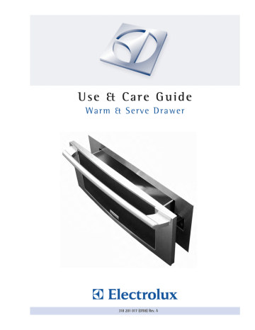 Electrolux Warmer Drawer User guide Electrolux Warmer Drawer User guide