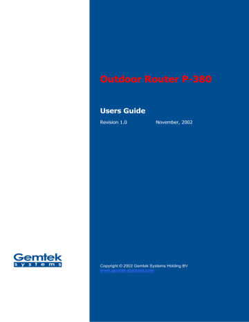 Gemtek Systems P-380 User's Guide | Manualzz