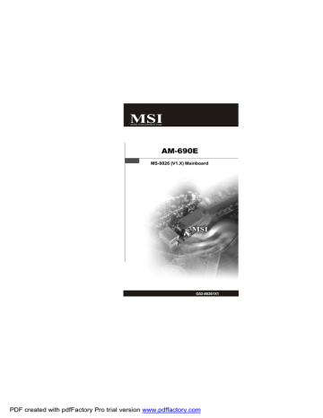 MSI AM-690E User's manual MSI AM-690E User's manual