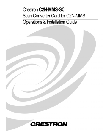 Crestron C2N-MMS Installation guide | Manualzz