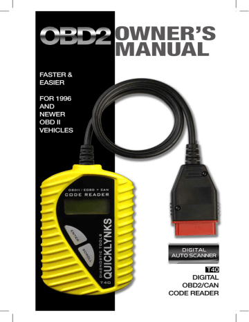 Owner's manual | Digital OBD2 Owner`s manual | Manualzz