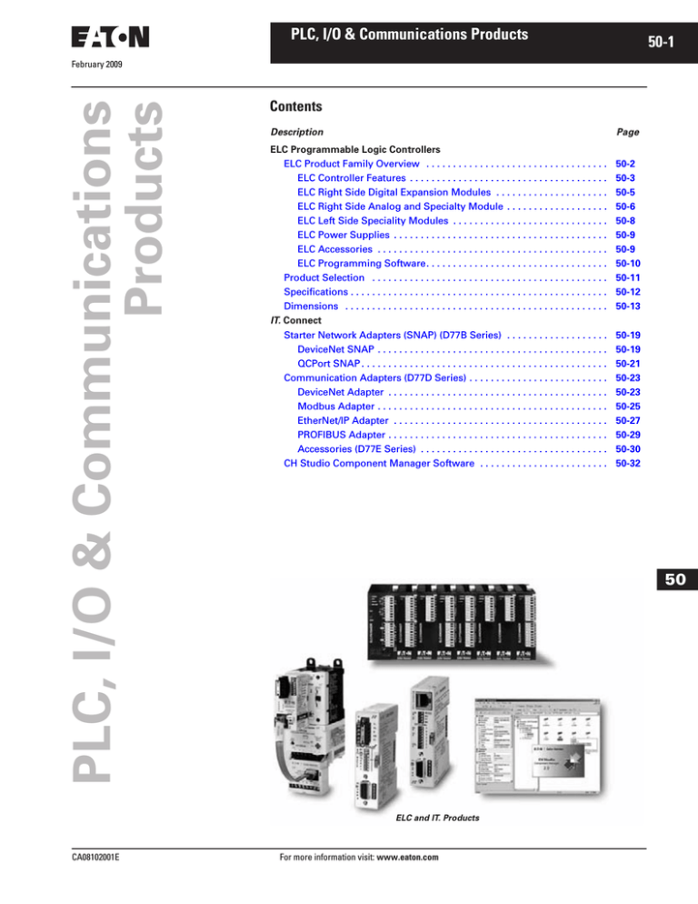 Eaton DeviceNet Starter Network Adapter D77B-DSNAP Specifications Eaton DeviceNet Starter Network Adapter D77B-DSNAP Specifications