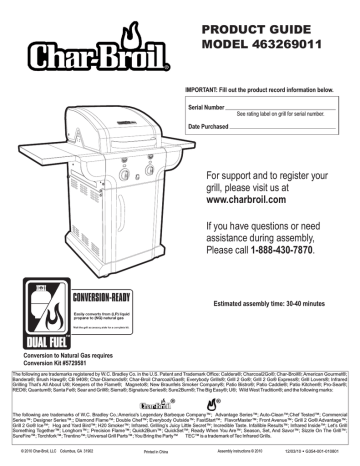Char-Broil 463269011 Charcoal Grill Product guide | Manualzz