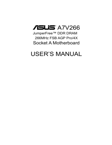 Asus A7V266 Computer Hardware User`s manual | Manualzz Asus A7V266 Computer Hardware User`s manual | Manualzz
