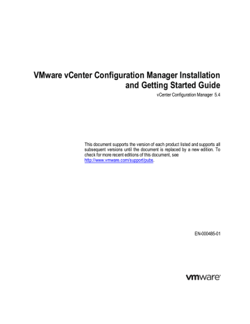 VMware vCenter Configuration Manager 5.4 Getting Started Guide | Manualzz