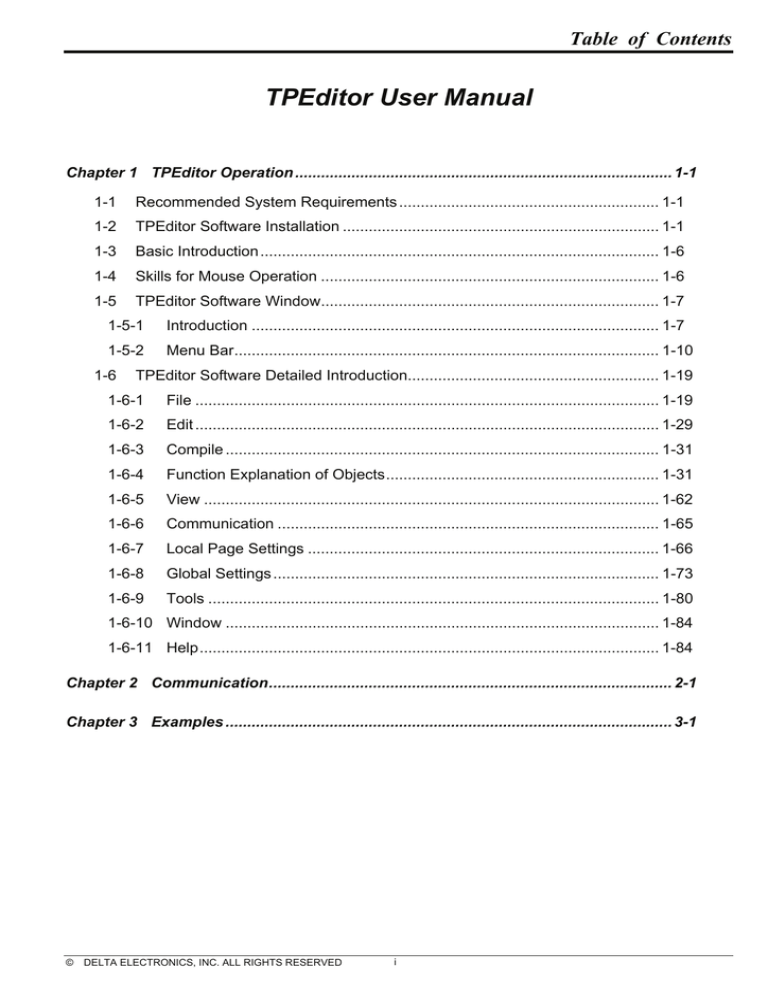 Delta Electronics TP08 User manual Delta Electronics TP08 User manual
