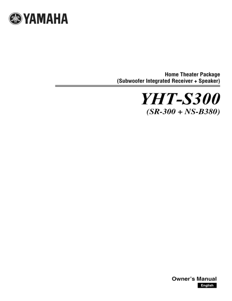 Yamaha YHT-380 Owner`s manual Yamaha YHT-380 Owner`s manual