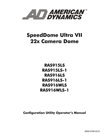 American Dynamics RAS915LS Operator's Manual | Manualzz