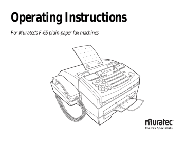 Muratec F-65 Operating instructions Muratec F-65 Operating instructions
