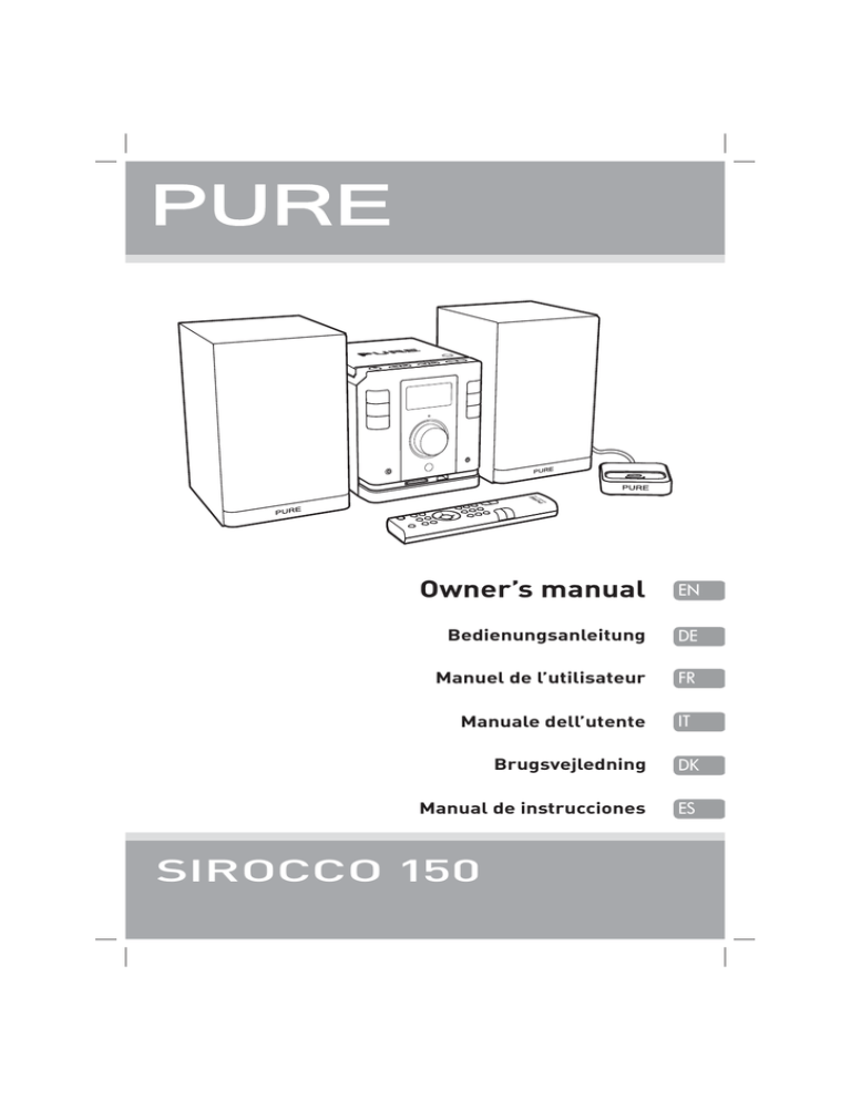 PURE SIROCCO 150 Owner`s manual PURE SIROCCO 150 Owner`s manual