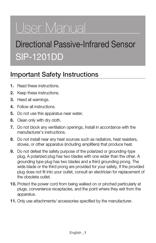Samsung SIP-1201DD User manual Samsung SIP-1201DD User manual