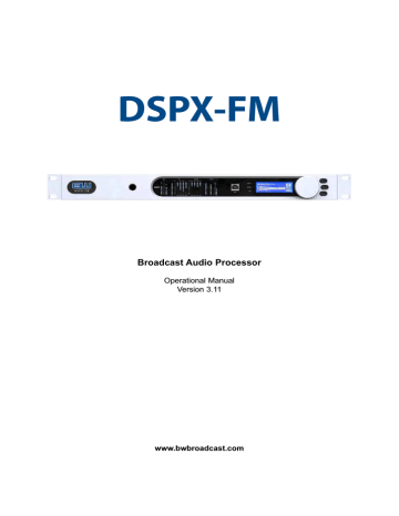 BW Broadcast DSPX-FM Specifications | Manualzz BW Broadcast DSPX-FM Specifications | Manualzz