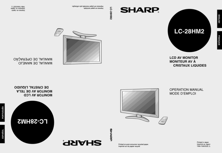 Sharp LC-28HM2S Specifications Sharp LC-28HM2S Specifications