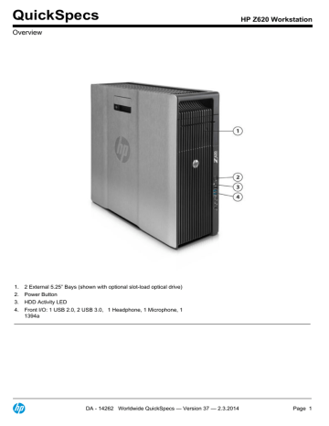 Specification | HP Z620 Series QuickSpecs | Manualzz
