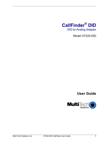 Multitech CF220 User guide | Manualzz