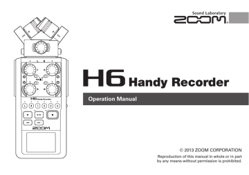 Zoom H6 Portable Recorder Operation Manual | Manualzz