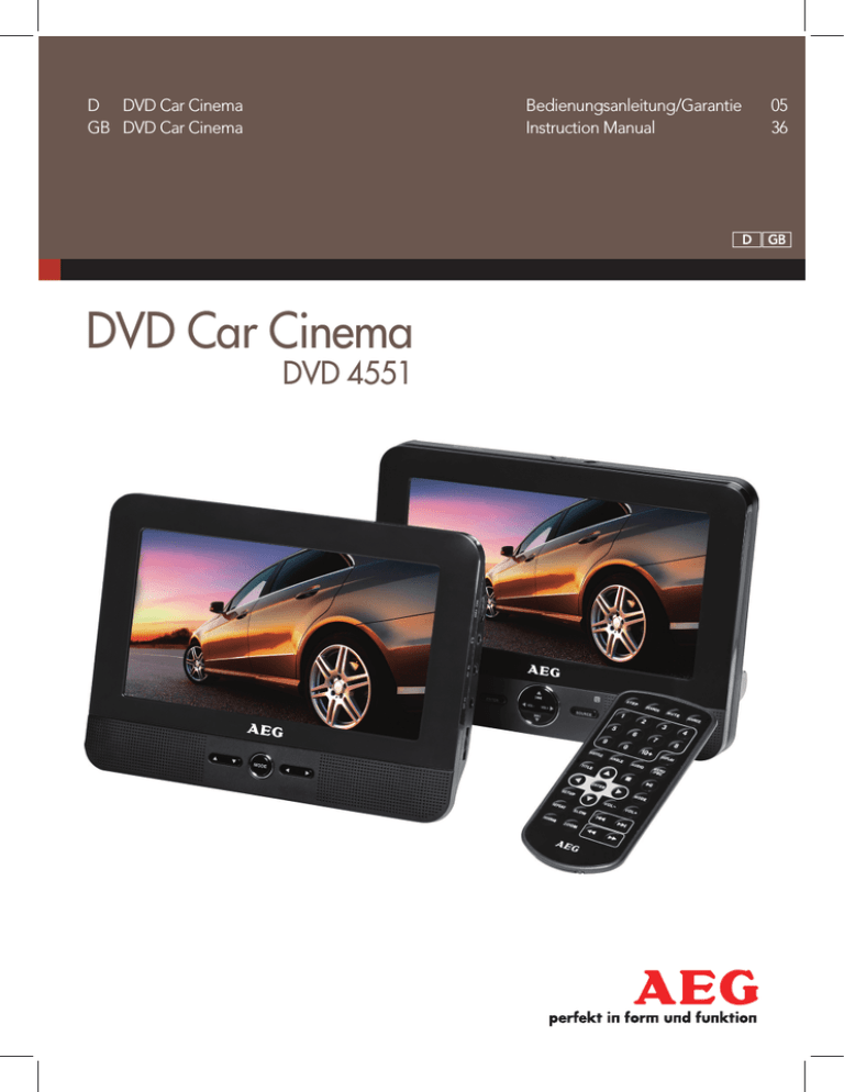 AEG DVD 4551 Instruction manual AEG DVD 4551 Instruction manual