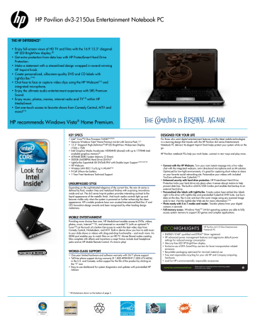 HP Pavilion DV3-2150 User manual HP Pavilion DV3-2150 User manual