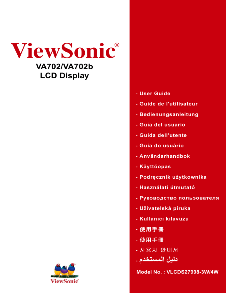 ViewSonic VA702b-3 User manual ViewSonic VA702b-3 User manual