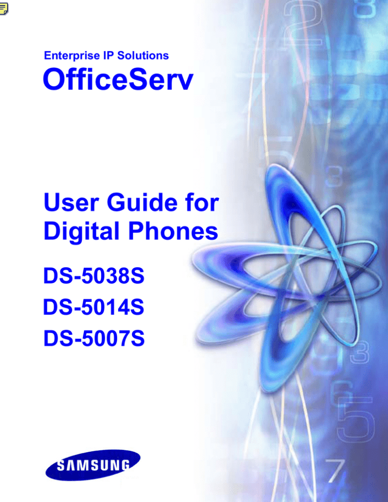 Samsung DS 5007S KEYSET User guide Samsung DS 5007S KEYSET User guide