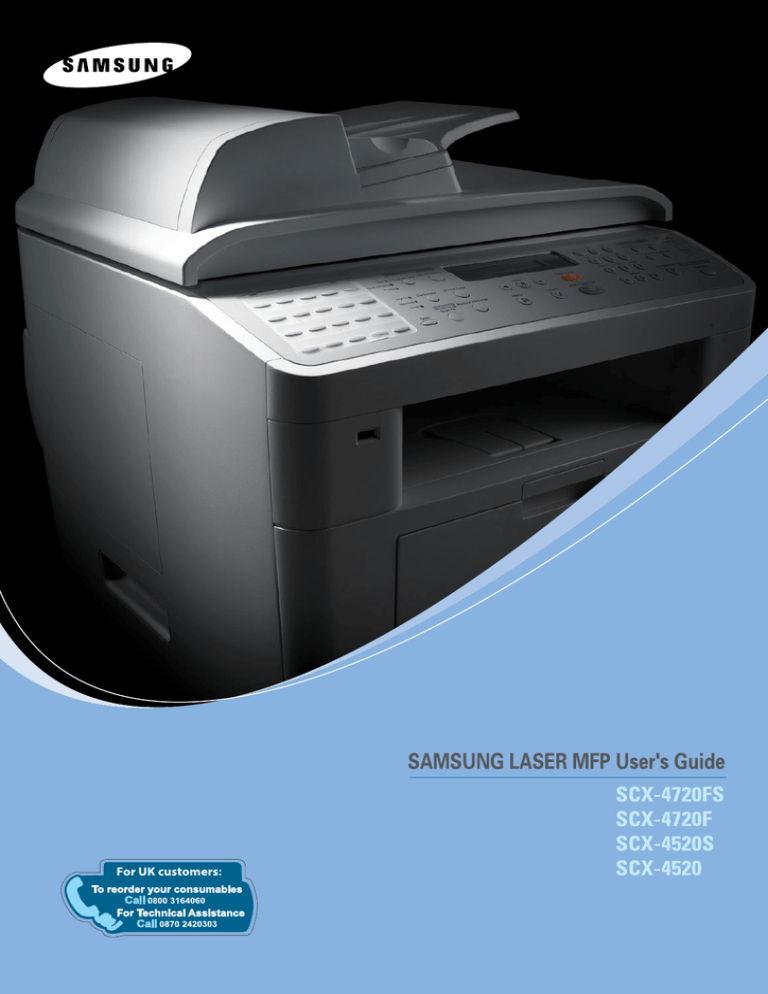 Samsung SCX-4720F User`s guide Samsung SCX-4720F User`s guide