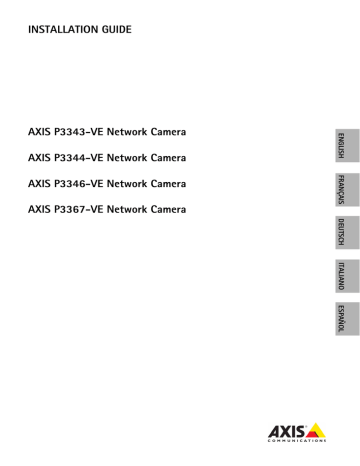 Axis P3344-VE Installation guide Axis P3344-VE Installation guide