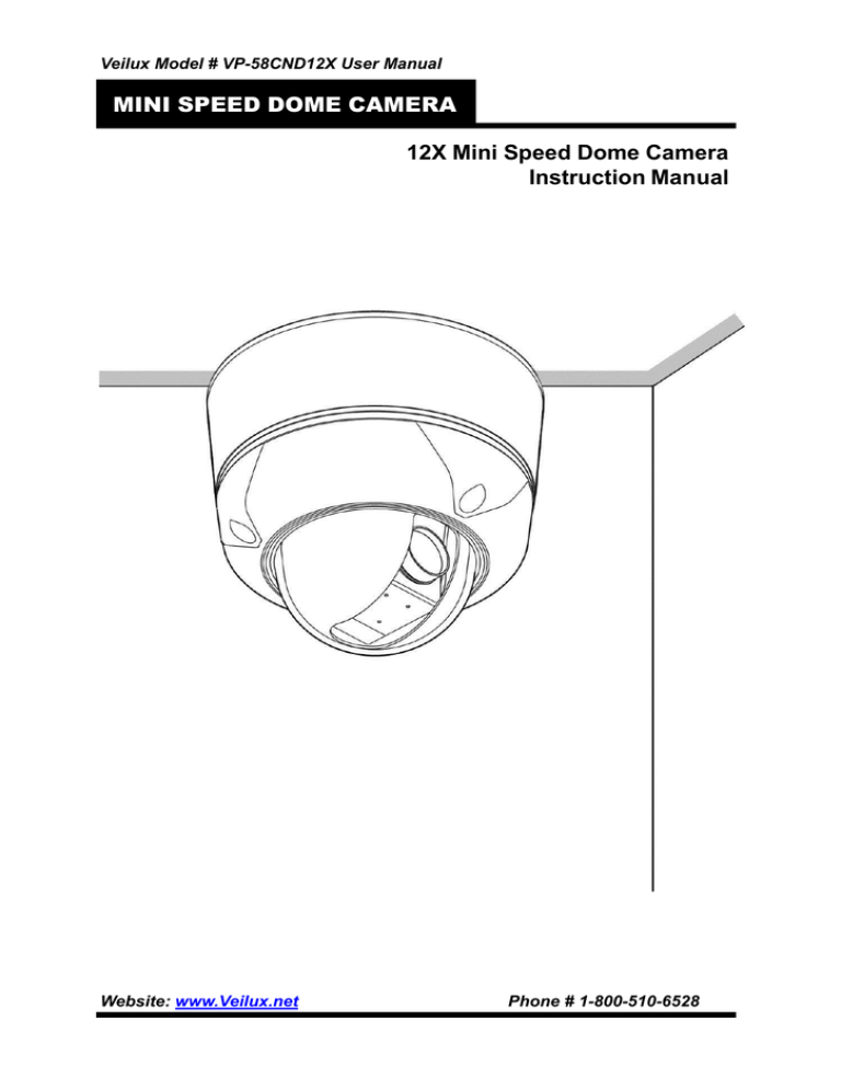 Veilux VP-58CND12X User manual Veilux VP-58CND12X User manual