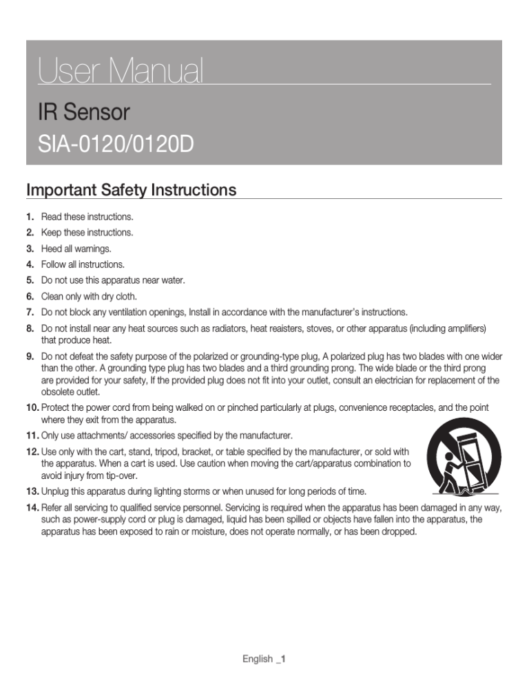 Samsung SIA-0120 User manual Samsung SIA-0120 User manual