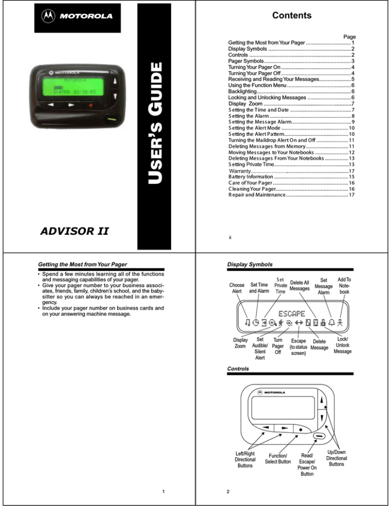Motorola ADVISOR ELITE User`s guide Motorola ADVISOR ELITE User`s guide