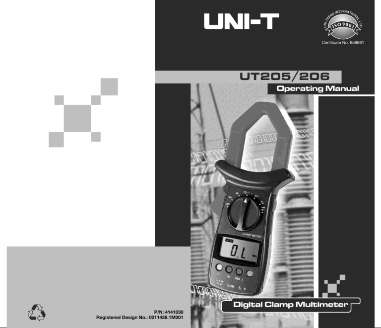 UNI-T UT206A Specifications UNI-T UT206A Specifications