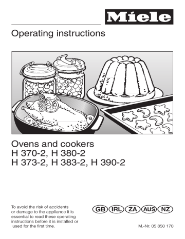 Miele H 370 Operating instructions Miele H 370 Operating instructions