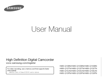 Samsung HMX-Q10PN/HMX-Q100PNIHMX-Q130PN Camcorder User manual | Manualzz Samsung HMX-Q10PN/HMX-Q100PNIHMX-Q130PN Camcorder User manual | Manualzz