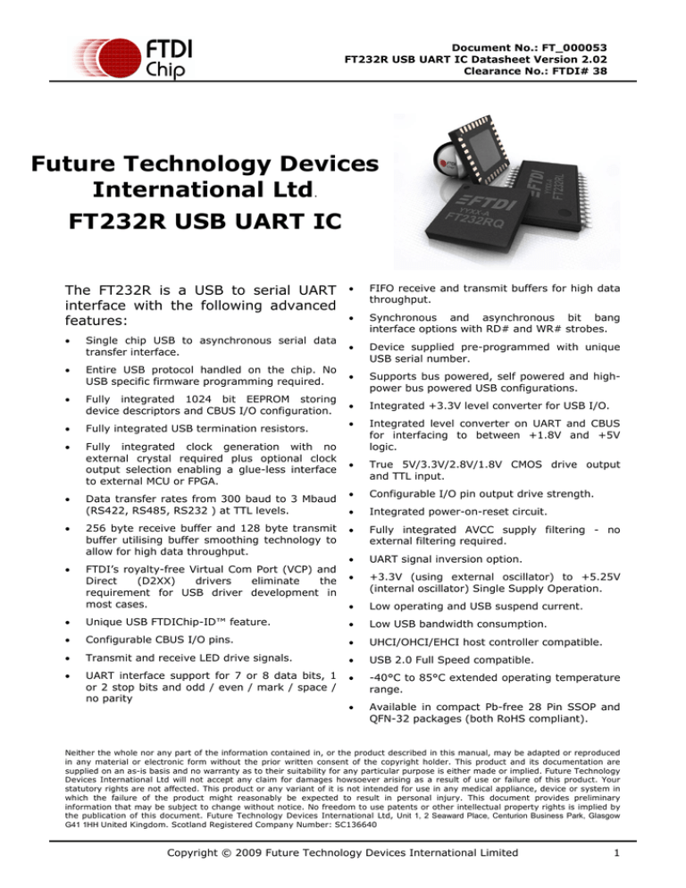 Maxim USBTO232 Datasheet Maxim USBTO232 Datasheet