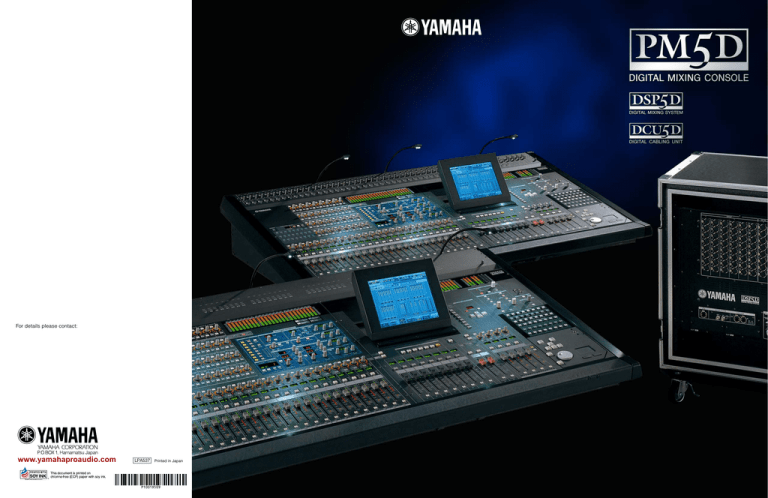 Yamaha DSP5D Specifications Yamaha DSP5D Specifications
