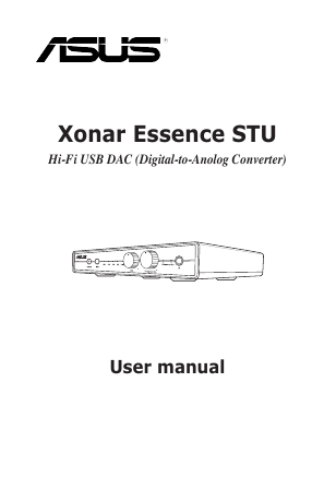 Asus Xonar Essence STU User manual Asus Xonar Essence STU User manual