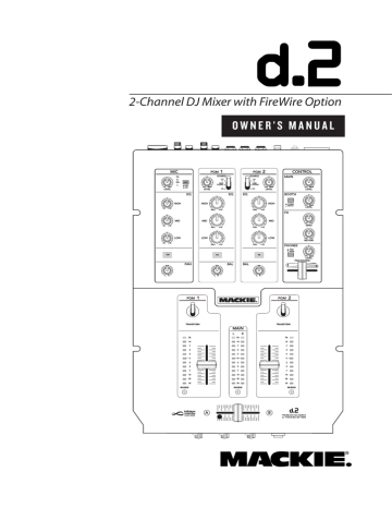 Mackie D.2 - FIREWIRE CARD Owner`s manual | Manualzz