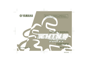 Yamaha RHINO YXR45FW Owner`s manual Yamaha RHINO YXR45FW Owner`s manual