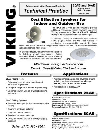 Viking 25AE Speaker System User manual | Manualzz