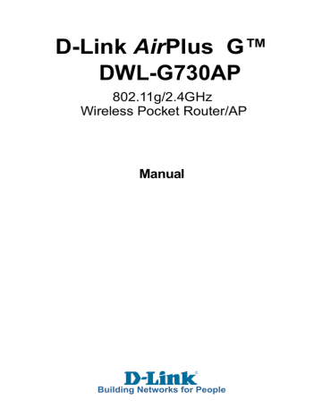 Dlink DWL-G730AP Owner's Manual | Manualzz