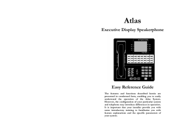 Executive Display Speakerphone | User manual | Atlas Executive Display Speaker Phone Easy Reference Guide | Manualzz