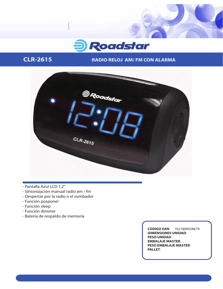 Roadstar CLR-2630U User manual Roadstar CLR-2630U User manual