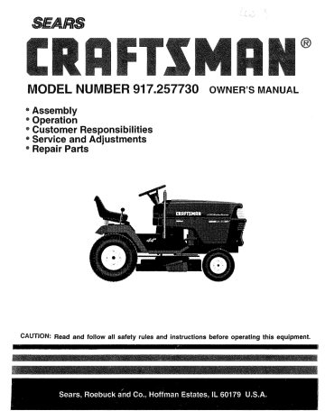Owner's manual | Craftsman 917.257730 Owner`s manual | Manualzz