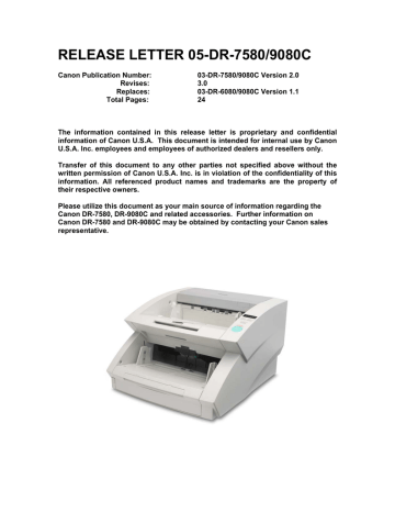 Canon 9080C - DR - Document Scanner User manual Canon 9080C - DR - Document Scanner User manual