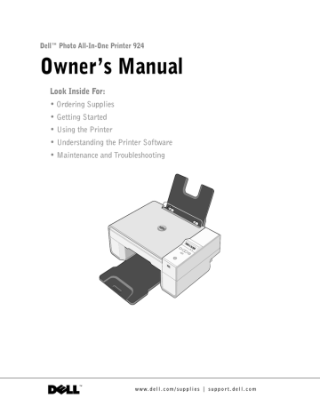 Dell 924 All-in-One Photo Printer printers accessory Owner's Manual | Manualzz