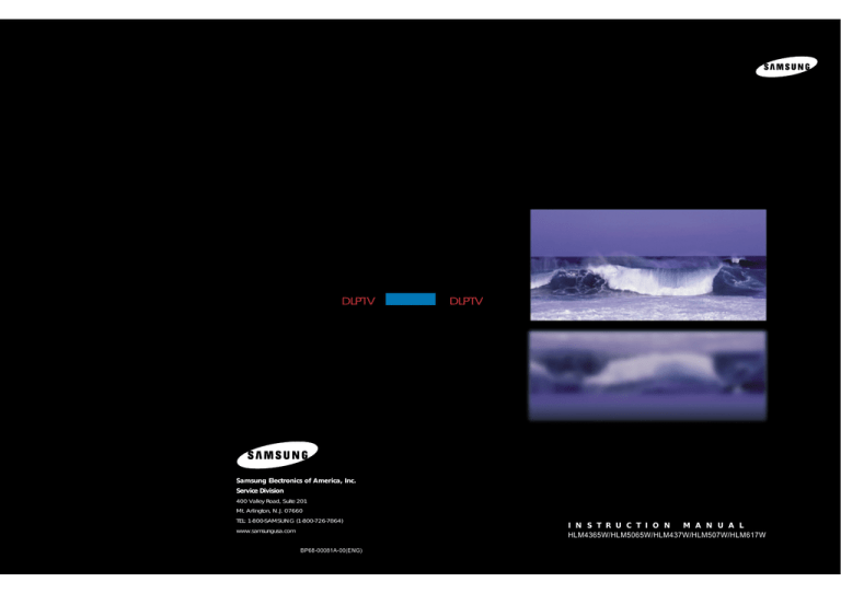 Samsung HLM5065W Operating instructions Samsung HLM5065W Operating instructions