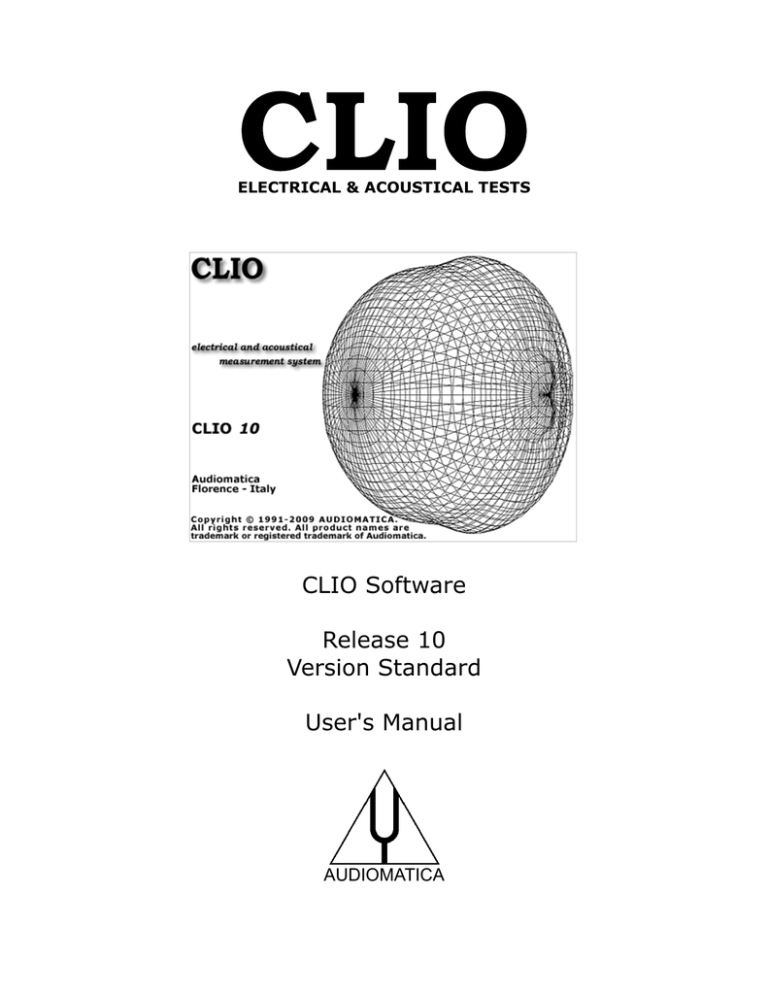 Audiomatica MODEL 5 User`s manual Audiomatica MODEL 5 User`s manual